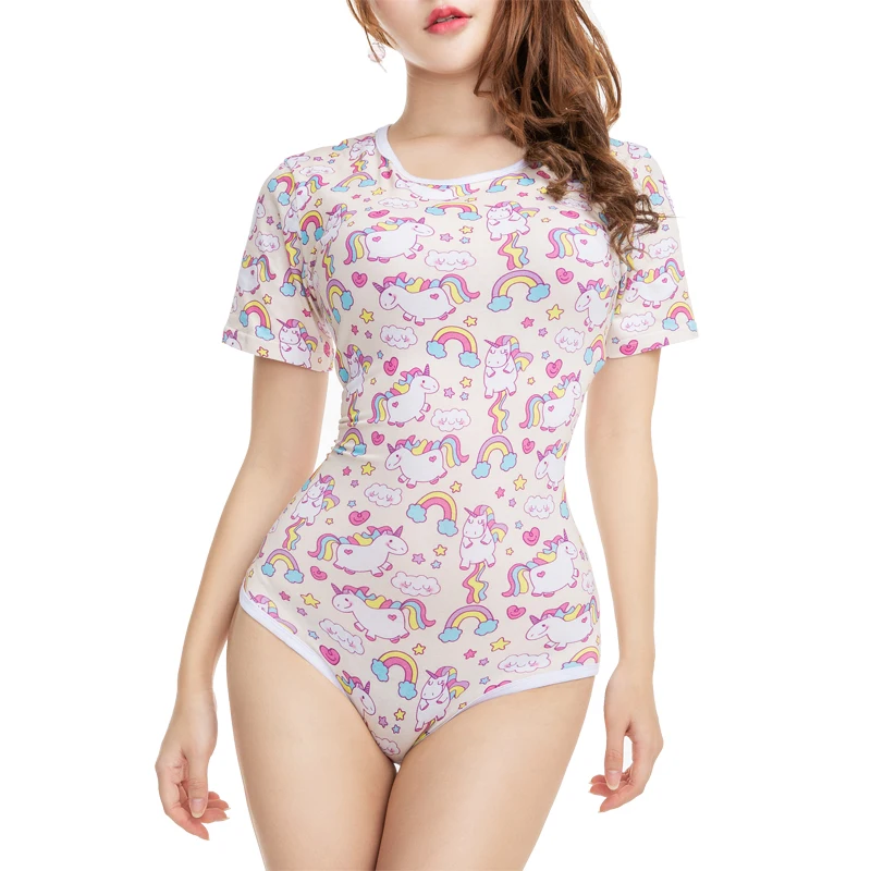 Abdl сексуальные цельные милые Ddlg Для женщин с короткими рукавами высокого класса