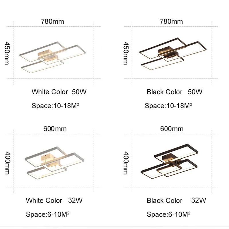 $60.00 Black/White Color Modern Led Ceiling Lights for livingroom bedroom 110V 220V luces led home decor Dimmable Ceiling Lamp Fixtures