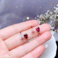 kjjeaxcmy fine jewelry 925 sterling silver inlaid natural gemstone garnet new female crystal ring exquisite support detection