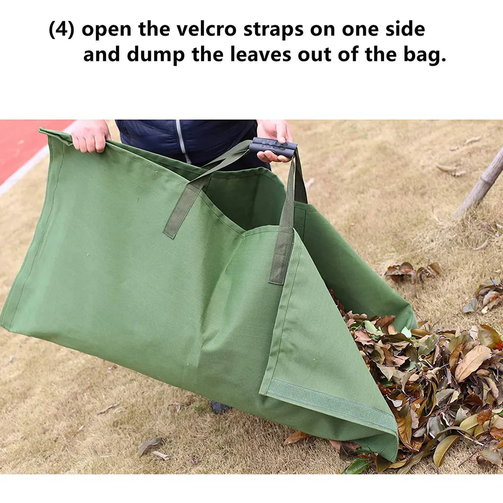 

Leaf Bag Reusable Garden Waste Tarp Container Heavy Duty Lawn Yard Trash Tote 144x124cm Lawn Fallen Leaves Sweeper Waste