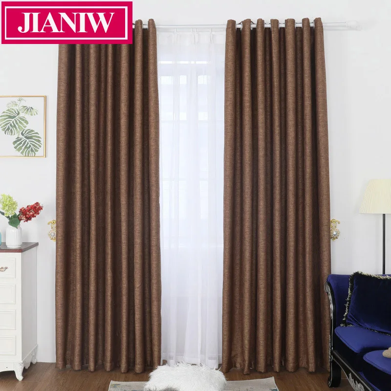 JIANIW искусственный Лен 70% 80% затенения современный стиль сплошного цвета Штора для