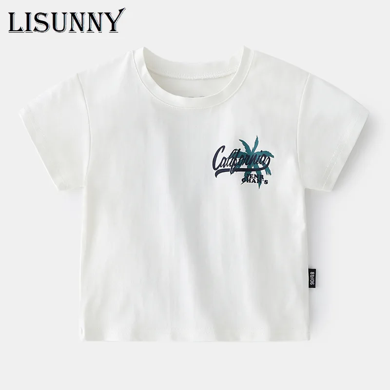 

LISUNNY 1-6y Boys T-Shirt 2021 Summer New Kids T-shirt Short Sleeve Children Thin Cartoon Top Boys Graphic Tee Toddler Clothes