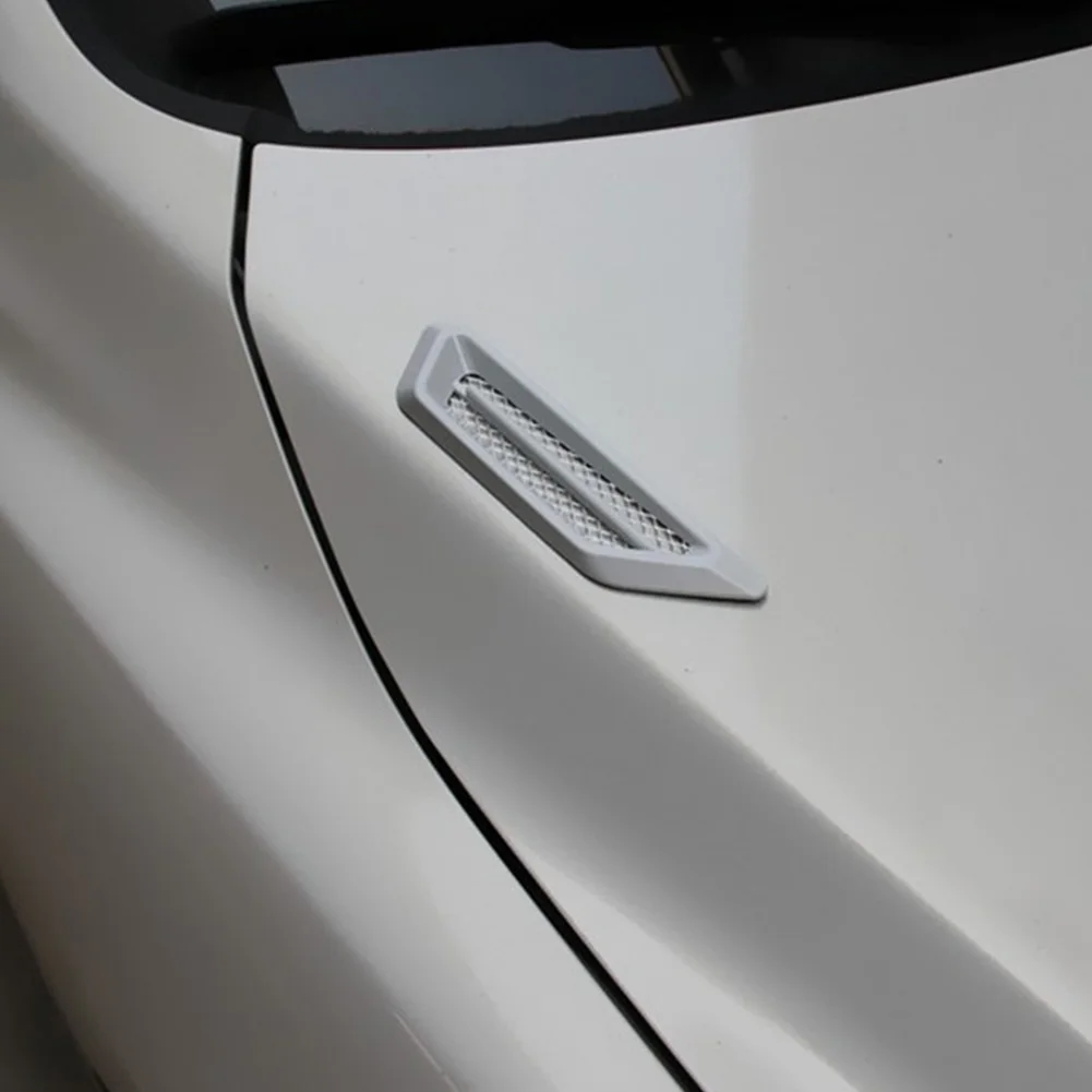 

2 Pcs Lightweight Mesh Cover False Air Outlet Simulation Styling Hood Side Universal Car Sticker Easy Install Decorative ABS