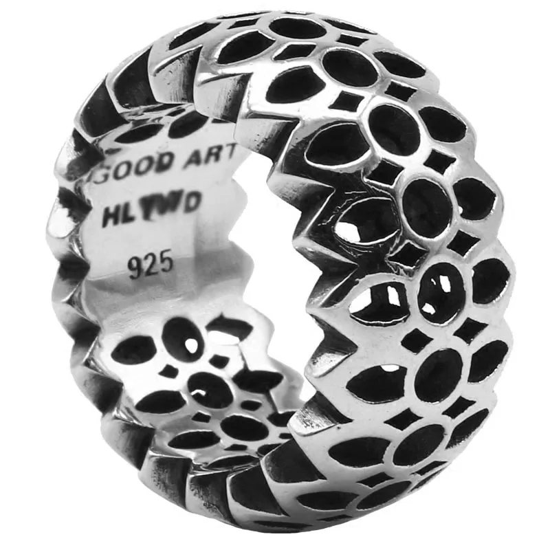 

100% S925 Sterling Silver New Brand Trend Couple Ring Letter Personality Punk style Fashion Simple Gift Hot Sale