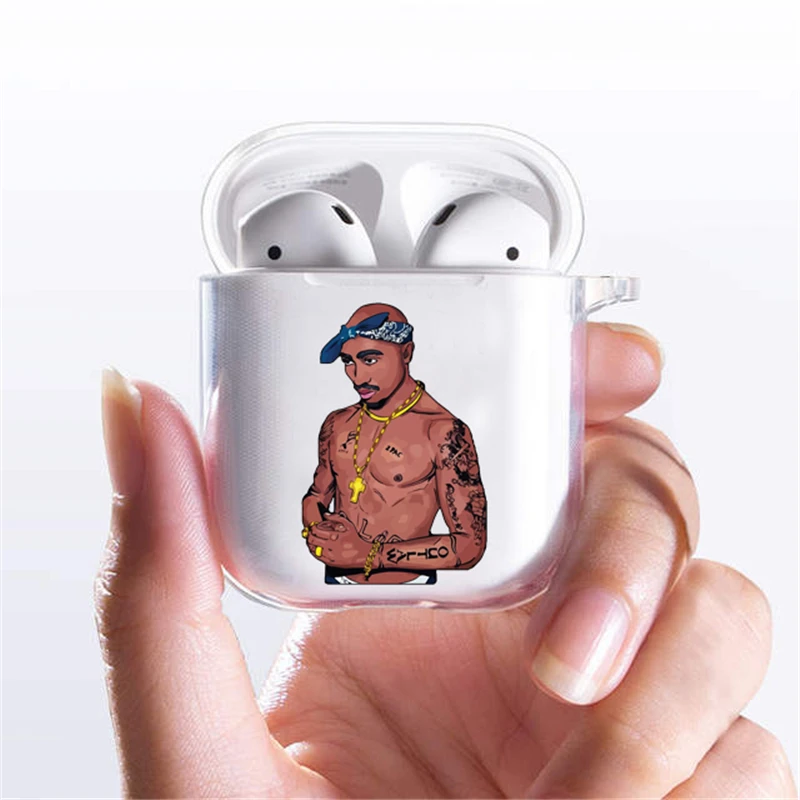 Чехол Rapper Tupac 2Pac Makaveli для Apple airpods чехол s 1 2 прозрачный Airpod мягкий наушников