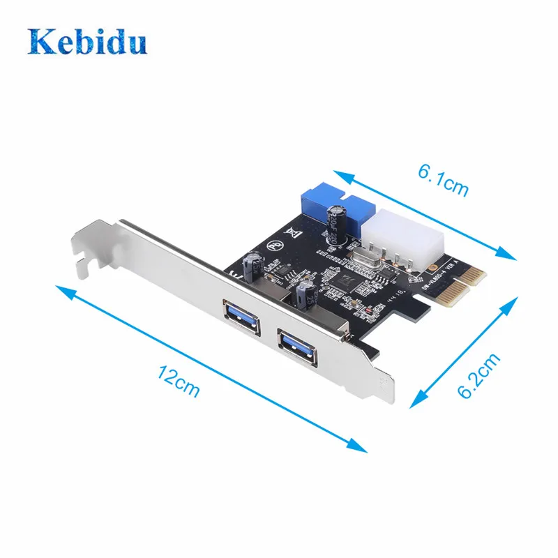 Плата расширения KEBIDU PCI Express профессиональная 2 порта 5 Гбит/с USB 3 0|Компьютерные