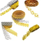 1 ярд золотые вышитые кружева для косплея платья Аппликации утюгом на европейском винтажном стиле Сделай Сам одежда отделка