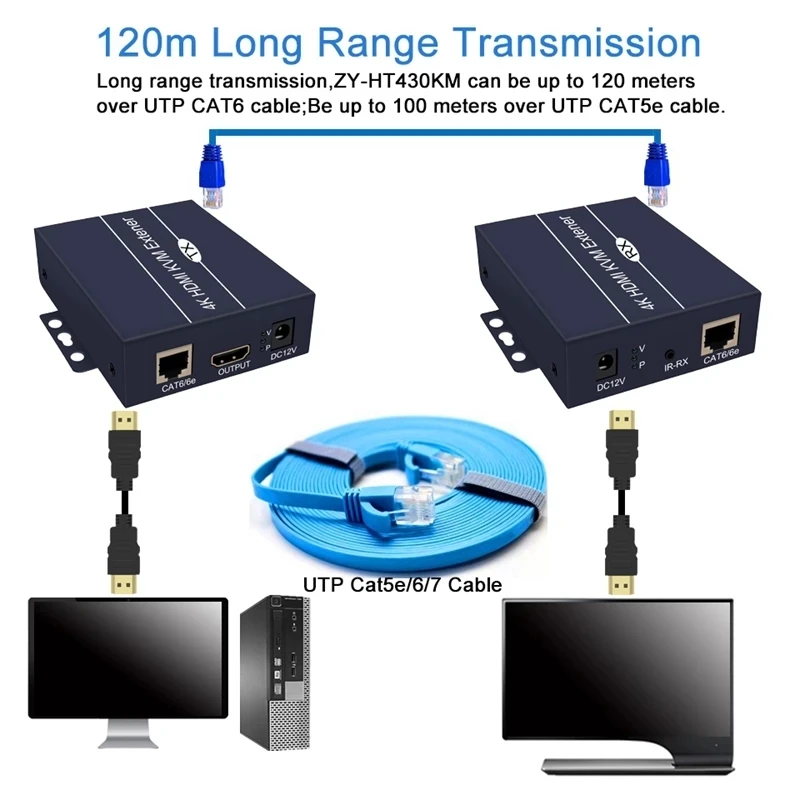 KVM-Удлинитель HDMI/6 4K 120 м с выходом HDMI USB | Электроника