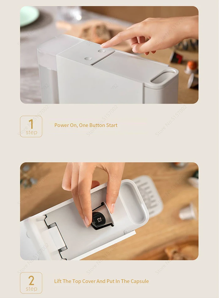 

Youpin Mijia Coffee Machine Capsule Espresso Machine 20Bar One Click Extraction Electric Coffee Maker Kettle Kitchen Appliance