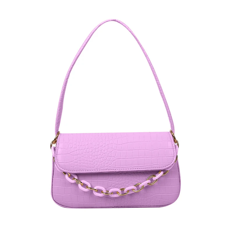 

Stone Pattern Baguette Bags For Women Luxury Handbags Women Bags Designer Ladies Diamond Chain Shoulder Bags bolso