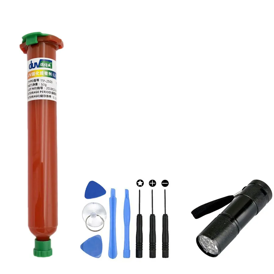 Свежий Жидкий оптический прозрачный клей для фотографий УФ + 9 светодиодных ламп 8