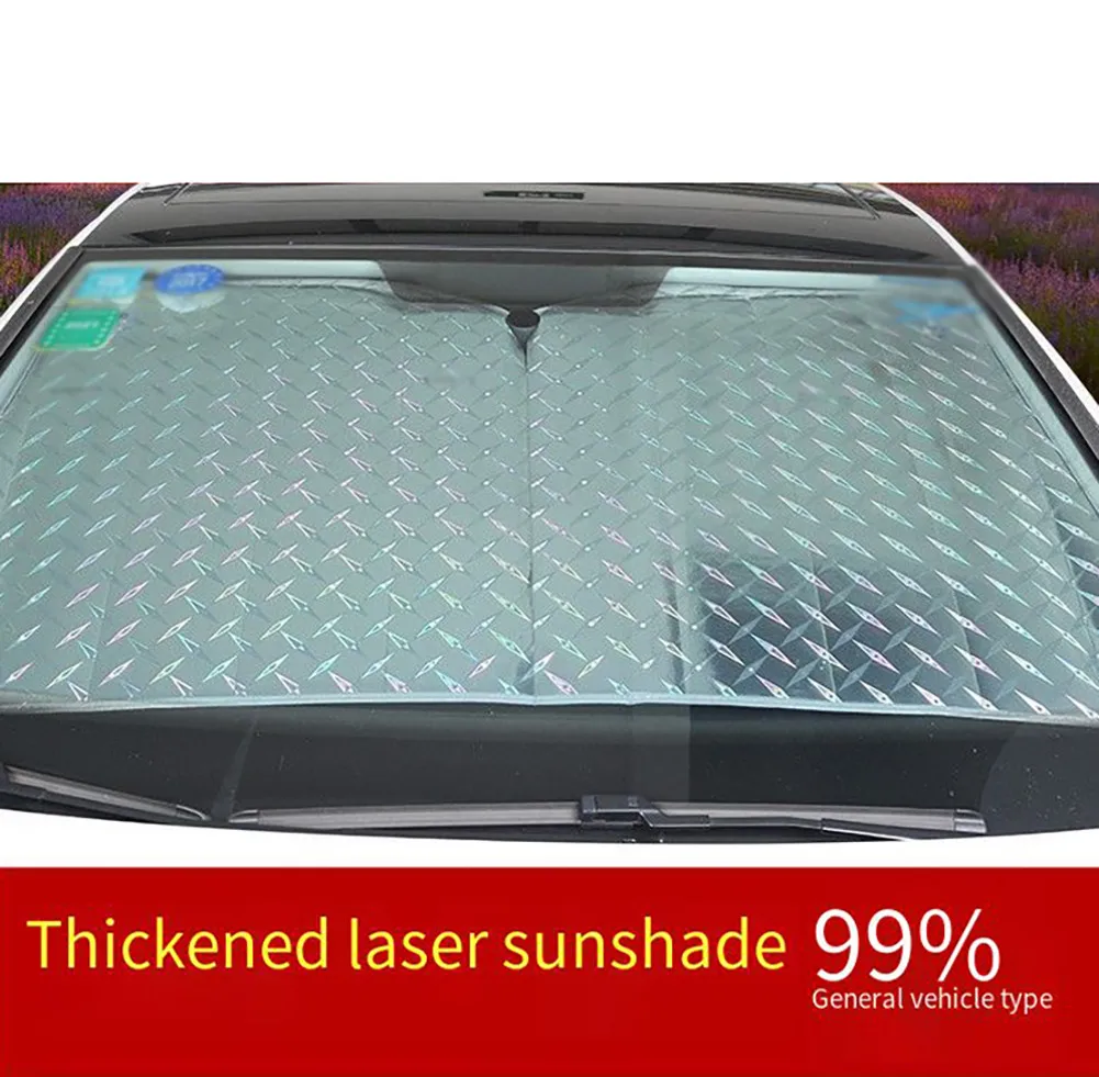 

High Quality Sun Shade Front Glass Jumbo Protection Reflective Car Cover Foldable Folding Shield Silver 130*60cm