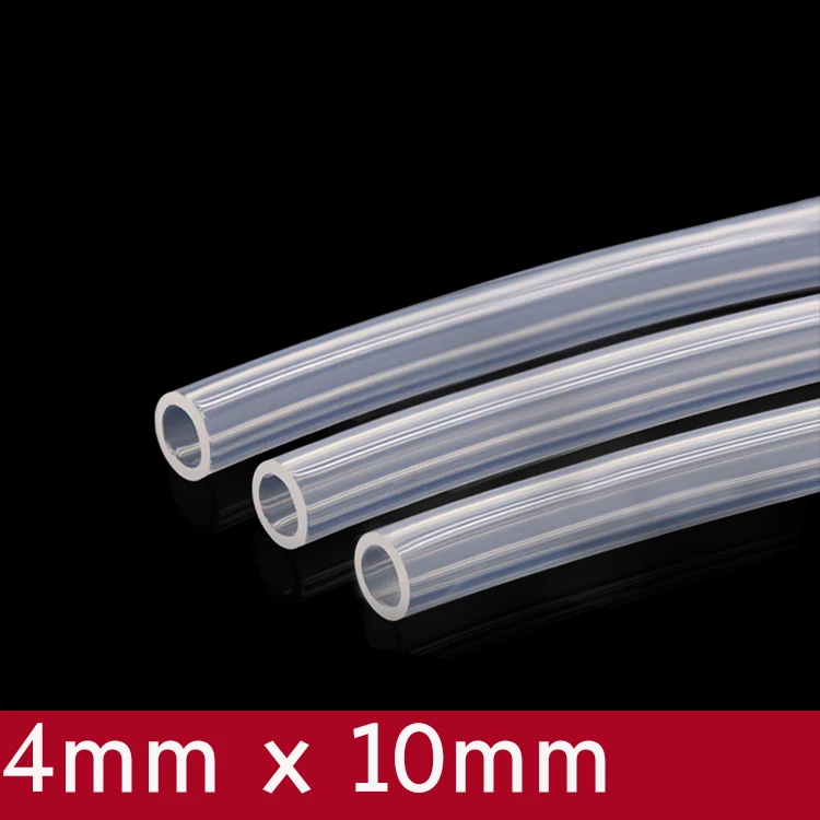 Прозрачный Гибкая силиконовая труба ID 4 мм x 10 OD пищевой нетоксичный питьевой воды