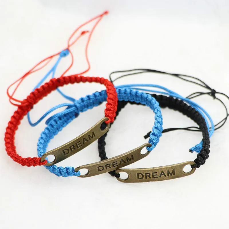 Браслет ручной работы с буквами мечты плетеный веревочный браслет для женщин и