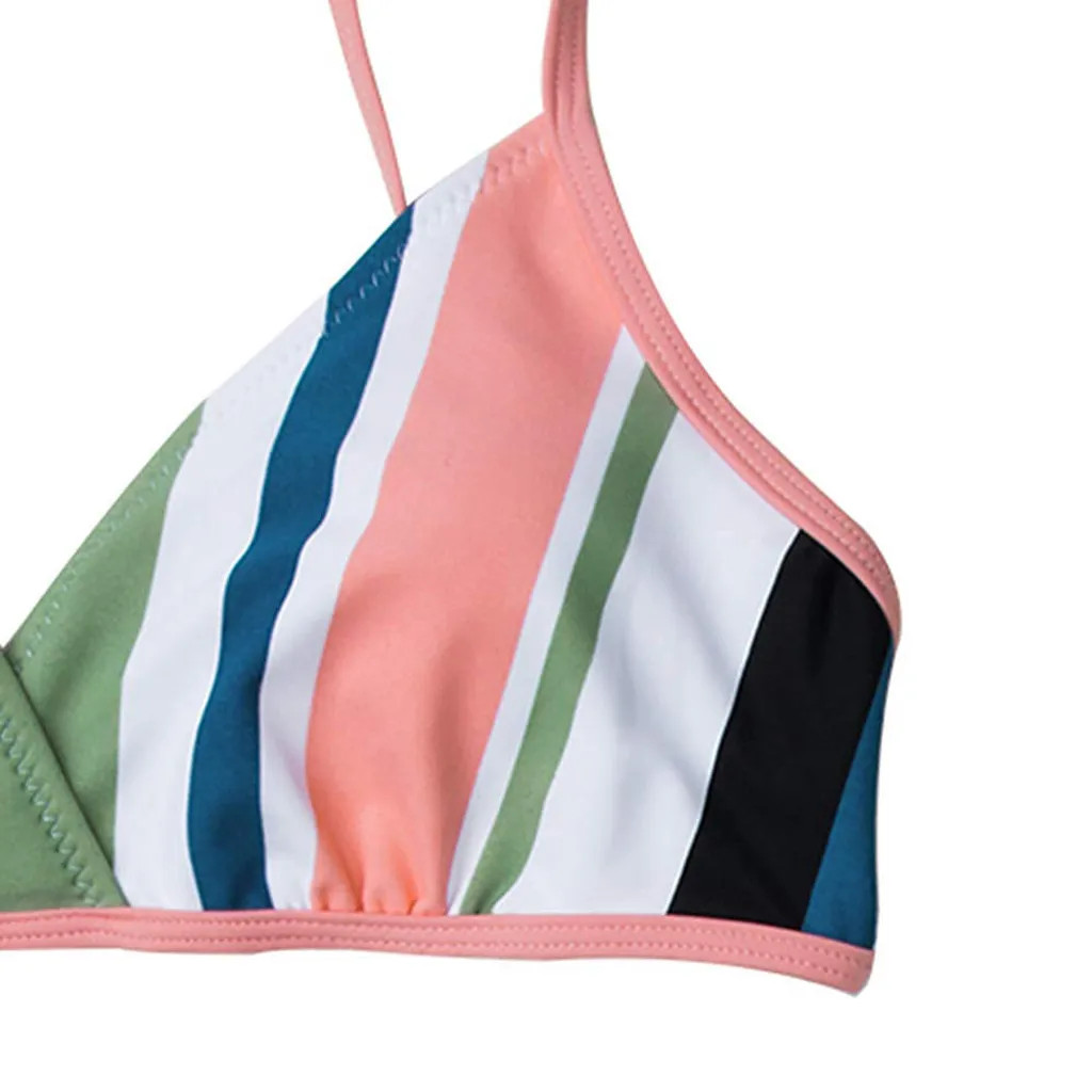 

Home&Nest Women Sexy Striped Push Up High Cut Bikini Set Two Piece Swimsuit Beachwear Swimwear Bathing Beach Swimming Suit 2020