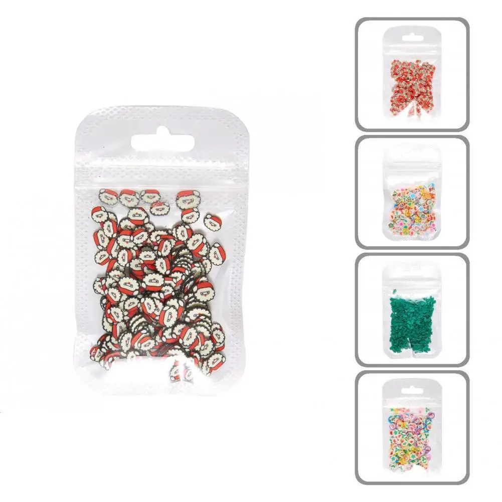 

1 Bag Decorative Mini Fashion Santa Ginger Doll Nail Art Flakes Slice Decoration for Makeup Nail Sequins Nail Flake