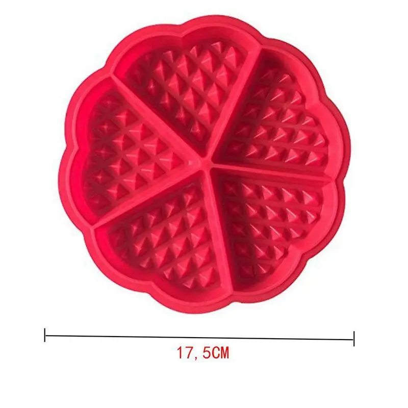 Hot sale 2 X Waffle Mold Baking Silicone Pan With Good Non-Stick Coating Red | Дом и сад