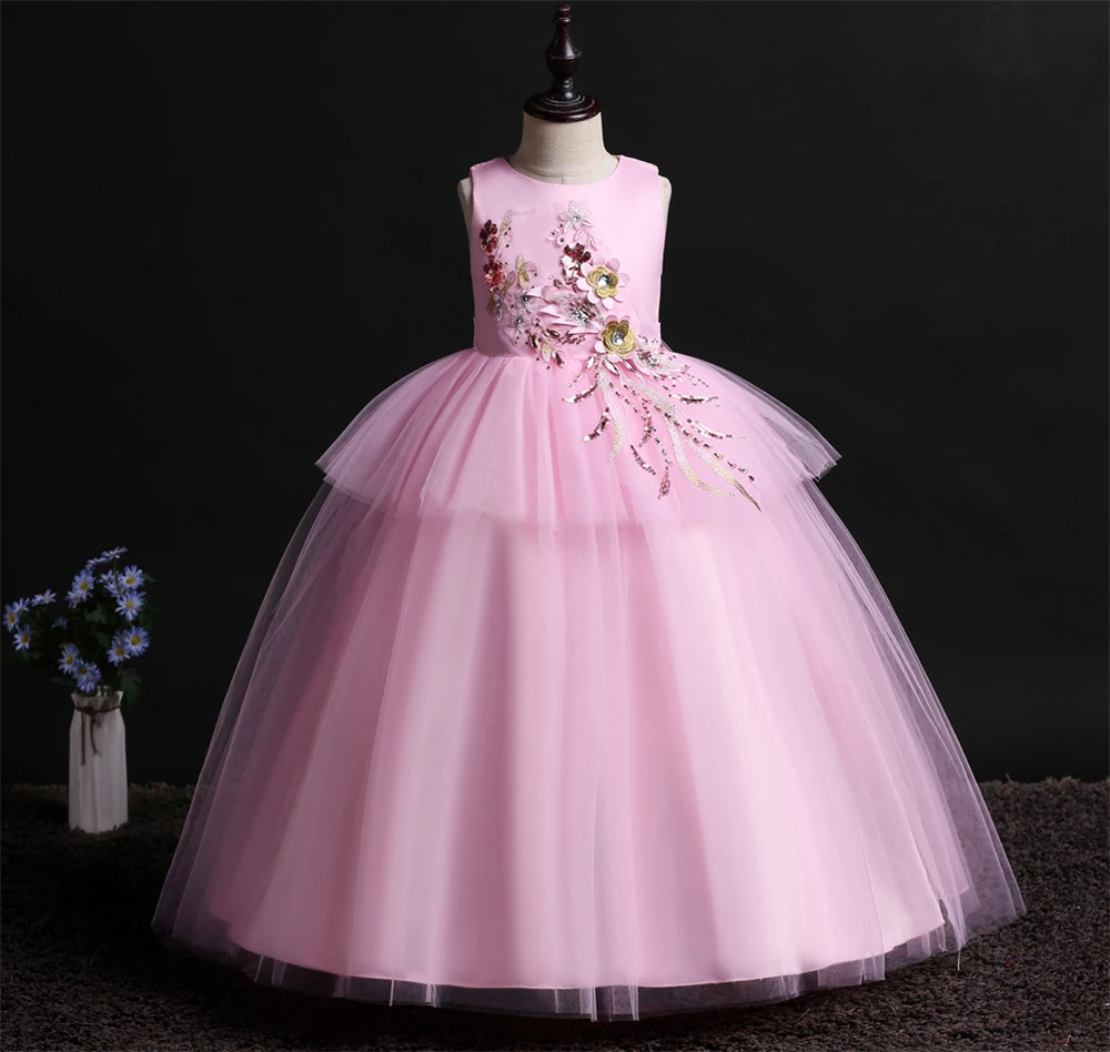 Платья для свадебной вечеринки летние детские платья с цветами девочек детская