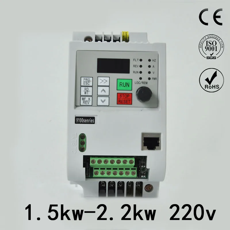 220 В частотно регулируемым приводом 1.5kw 2.2kw одиночной фазы инвертор 2hp3hp