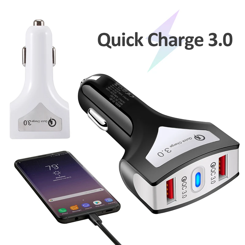 Автомобильное зарядное устройство с двумя USB-портами и светодиодсветильник кой |