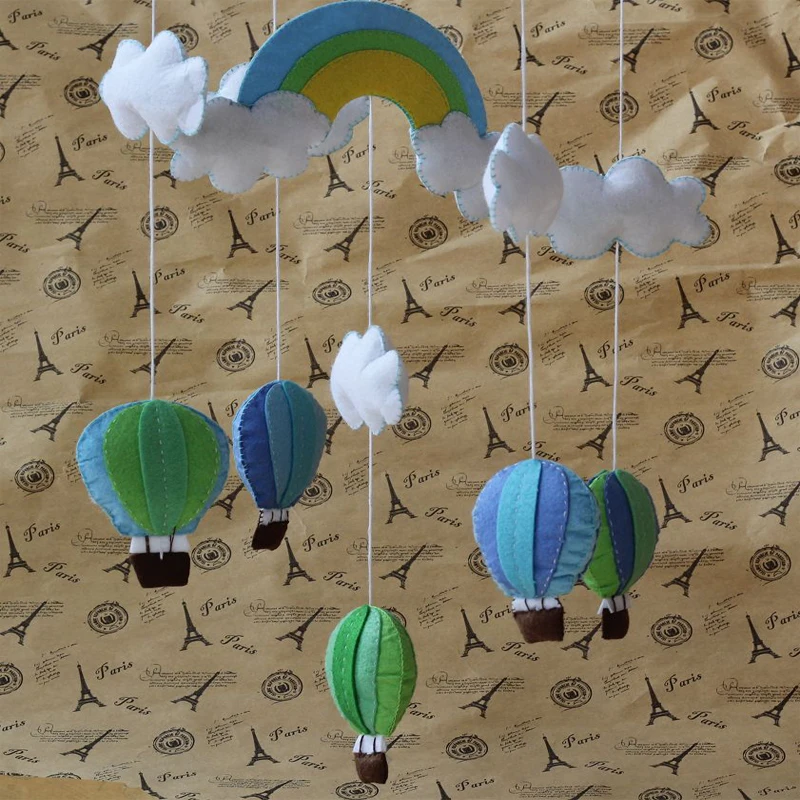 Воздушный шар ветряные колокольчики Бесплатная резка перо материал набор войлок