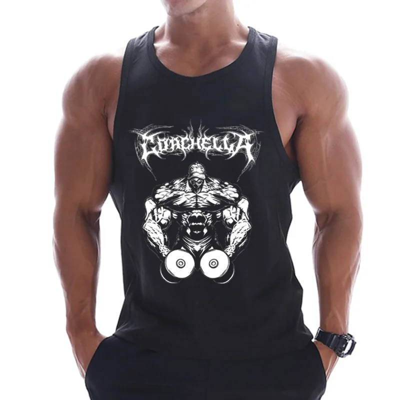 

Tank Top Men Gym Cotton Sleeveless Shirts Tank Top Fitness Mens Singlet Sports Tank Tops Bodybuilding Training Quick Dry Summer