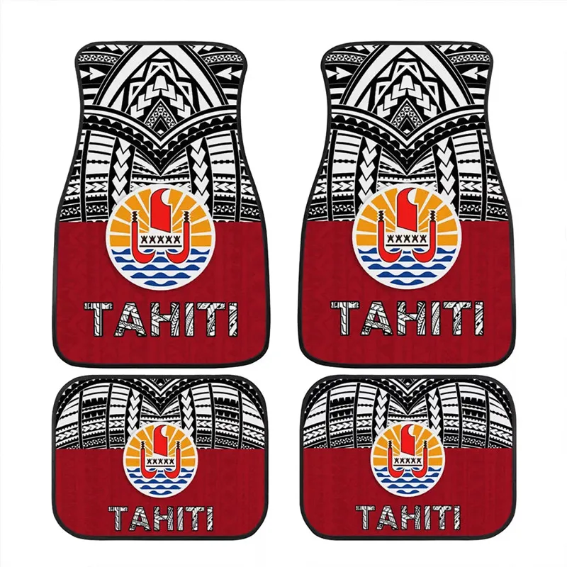 

Передние/задние автомобильные коврики, красный Таити, тату, полный набор, Автомобильный Ковер, коврики, гавайский полинезийский ковер с при...