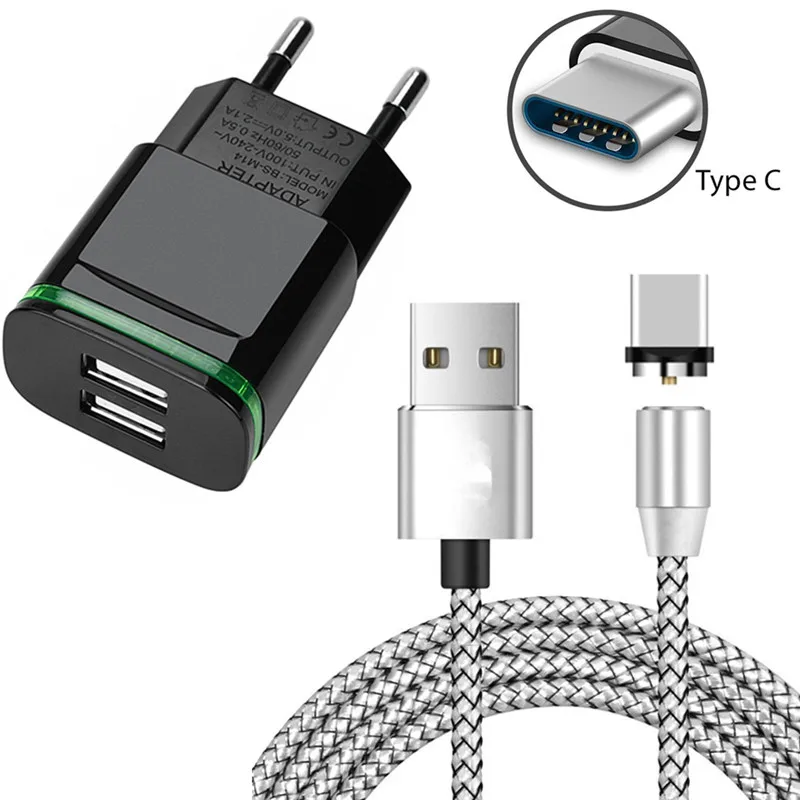 Магнитный USB кабель Type C для Samsung Galaxy S10 S10e S9 S8 Plus S7 A10 A20 A30 A40 A50 A6S A7 A8S A9 Pro|Кабели