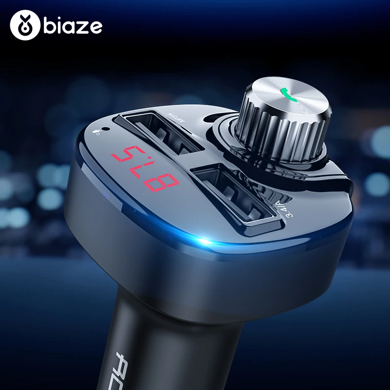 Автомобильное зарядное устройство Biaze 3.4A двойной USB для мобильного телефона с MP3