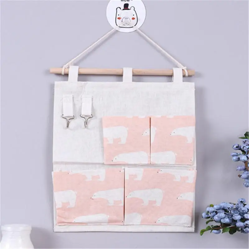 4 кармана хлопок лен на стену подвесные сумки для хранения карман дверь спальня