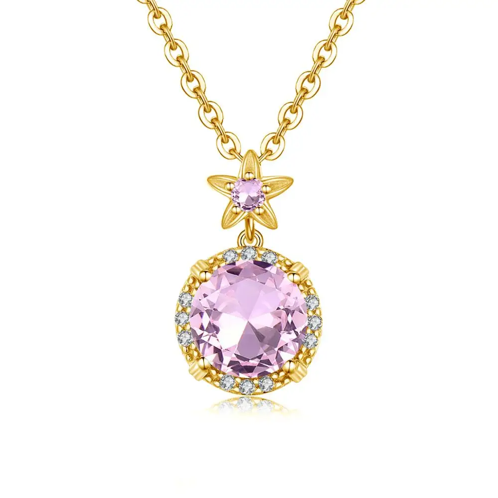 14k золото ювелирные изделия для женщин сладкие романтические розовая подвеска в