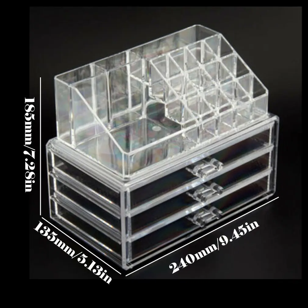 

Cosmetic Organizer 2-Layer Drawers Storage Box Acrilico Desk Jewelry Organizer Acrylic Makeup Organizer Arrangement