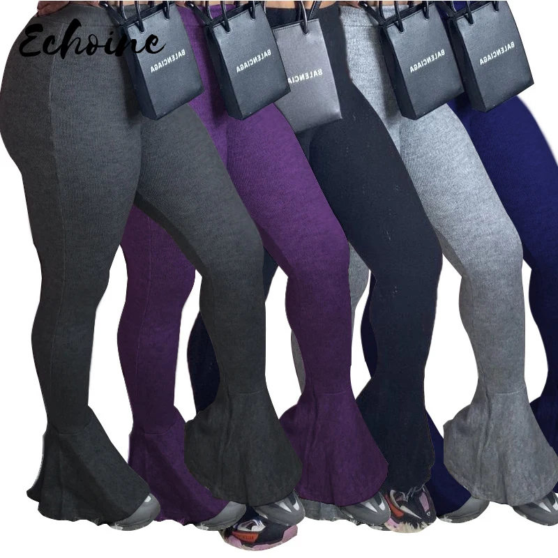 

Повседневные женские расклешенные брюки; Длинные расклешенные брюки; Высокая эластичность; Брюки с расклешенным низом; Длинные брюки; Улич...