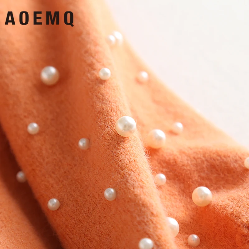AOEMQ Fashion Candy 5 Colors Sweaters Tassel Christmas with Sweet Lace Wave Decoration Pullover Women Clothing | Женская одежда
