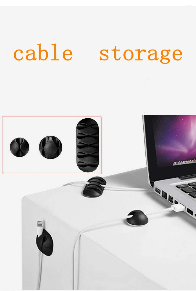 

Cable Organizer Silicone USB Cable Winder Desktop Tidy Management Clips Cable Holder for Mouse keyboard Headphone Wire