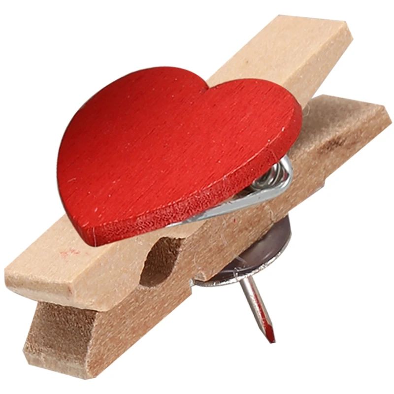 Канцелярские кнопки с Деревянные прищепки сердце защелки Кнопки канцелярские