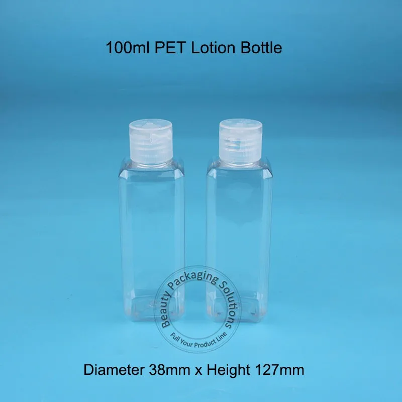 50 шт./лот пластиковая бутылка для лосьона 100 мл с откидной крышкой женский
