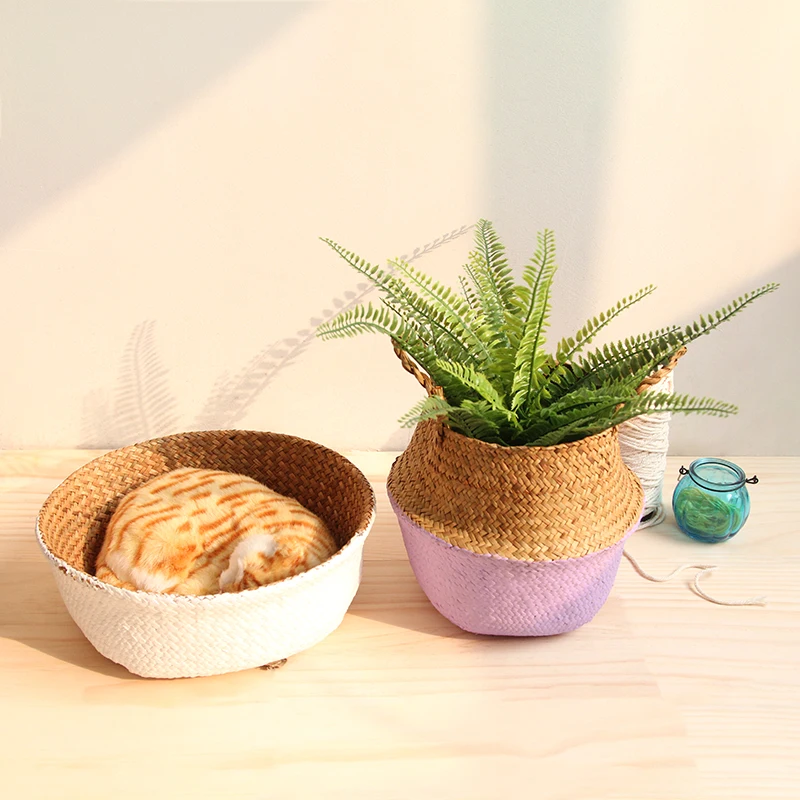 Корзина для хранения плетеная кружевная корзина из шерсти ручной работы с