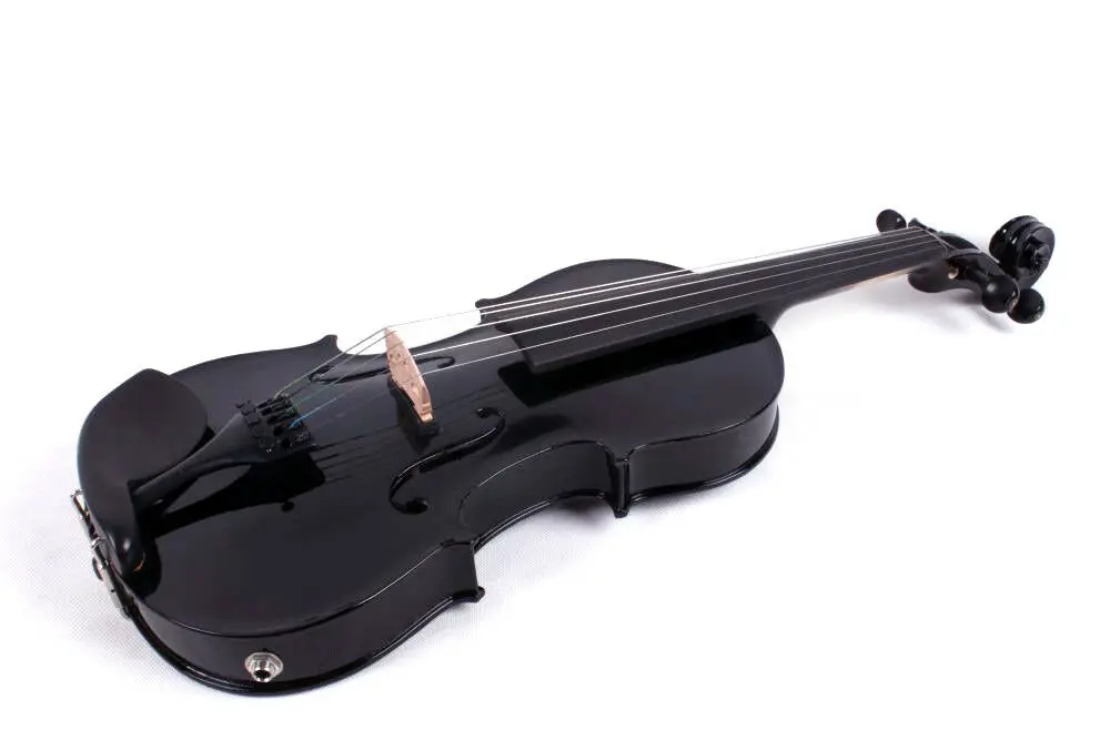 Электрическая и акустическая скрипка черного цвета 5 струн 4/4 #7365|acoustic violin|violin 4/45