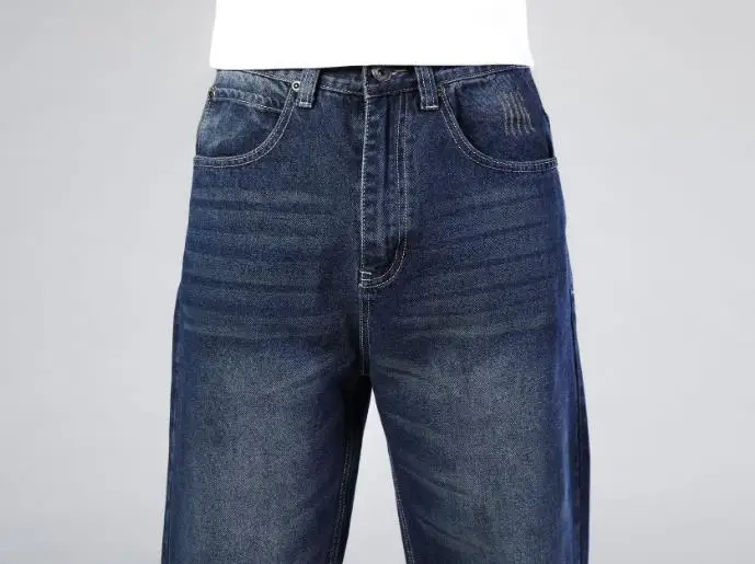 Для мужчин джинсы в стиле хип хоп размера плюс 46 скейтборд брюки свободные для