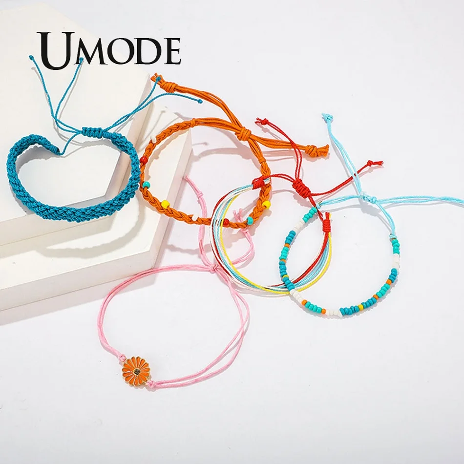 UMODE богемные DIY плетение веревки браслеты Набор для женщин мужчин и девочек модный браслет ручной работы браслет дружбы браслеты PB0497