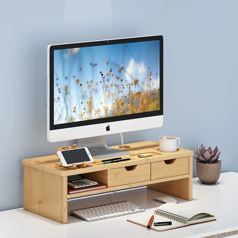 

Simple and versatile Computer desktop display increase rack Beautiful and practical Desktop storage and organize rack