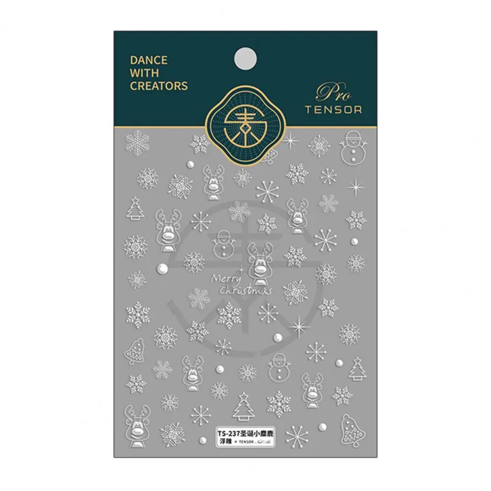 

DIY 3D Effect Christmas Decorations White Transfer Foil for Manicure