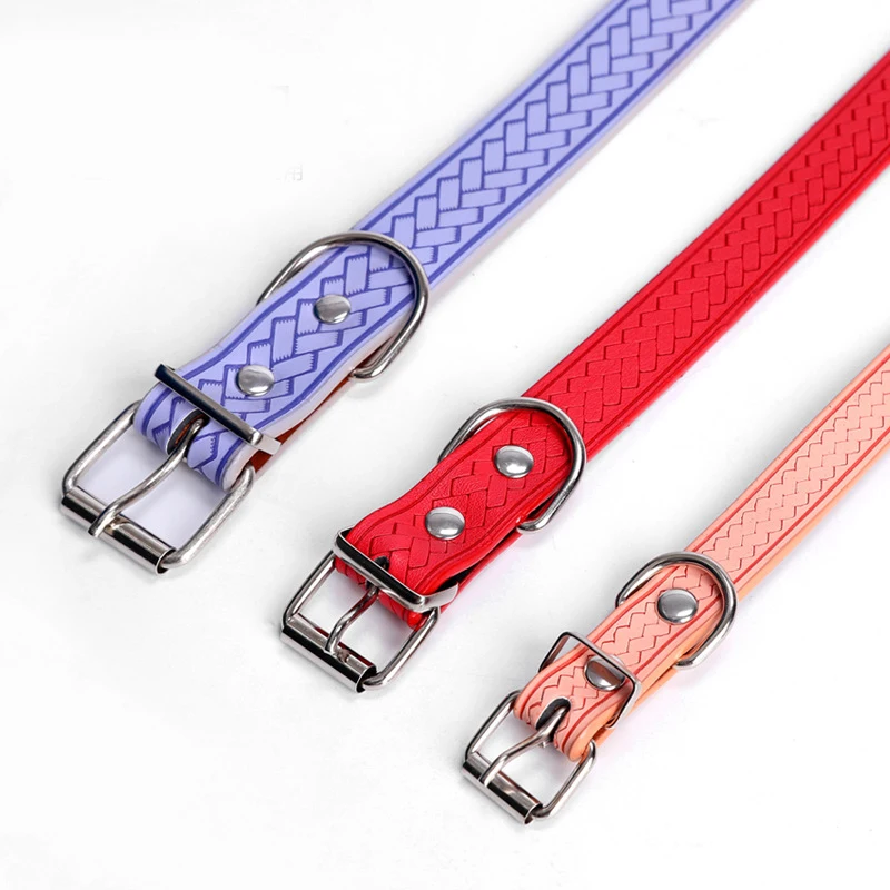 

Sweet Candy Color Pet Neck Strap Durable PU Leather Cat Collar Dogs Collars Safety Buckle Adjustable Dog Neck Ring Pet Supply