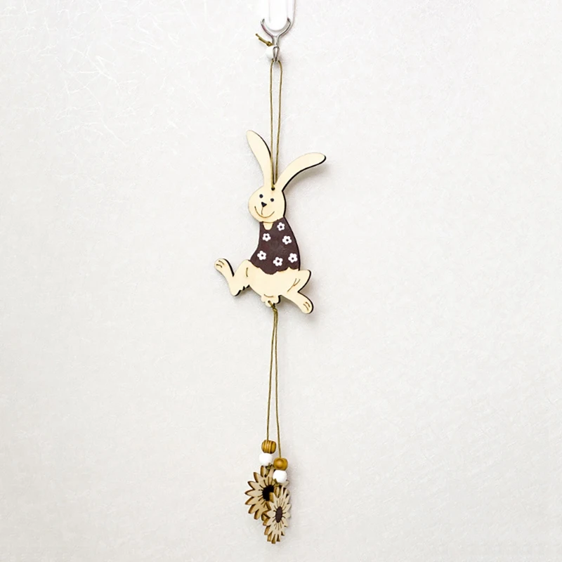 4 шт. украшения деревянные подвесные счастливой Пасхи Кролик Птица петух с