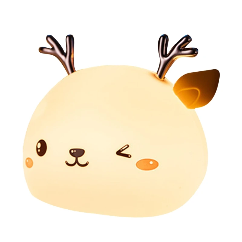 

2022 New Portable Squishy Night Lights Cute Deer Silicone Night Lights for Kids Room Baby