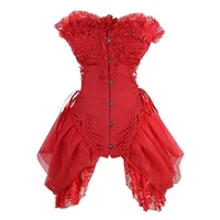 women%e2%80%99s red corsets gothic clothes slimming tummy belly control bodice steampunk femme bustier sexy lace strap design corset top