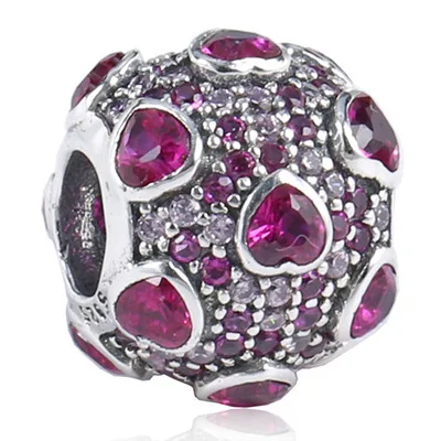 Fit PANDORA браслет Шарм DIY бусины для изготовления ювелирных изделий поцелуй больше Шарм Красный CZ 925 серебряные ювелирные изделия подарок на день Святого Валентина