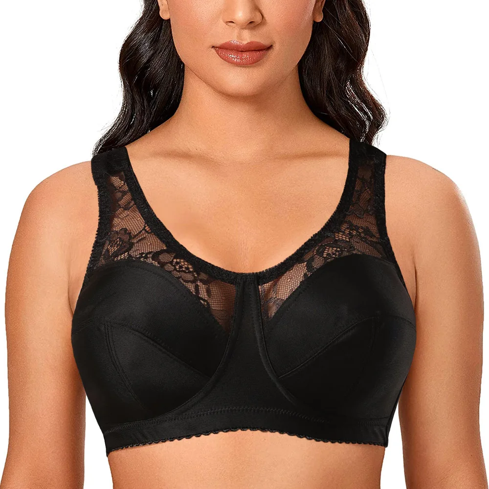 

Bras for Women Thin Lace Bralette Plus Big Size Top Summer Wireless Bra Lace Unlined Comfort 34 36 38 40 42 44 46 48 50 52