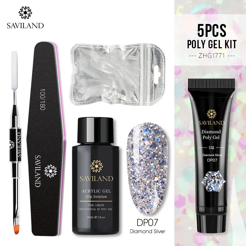 15g Poly Gel Kit Soak off 4 шт./компл. поли набор гелевых УФ Акрил строитель поли-гель, быстро сохнут, дизайн ногтей Pro с длинным натуральных ногтей Жесткий Гель-лак - Цвет: 15g Poly Gel Kit